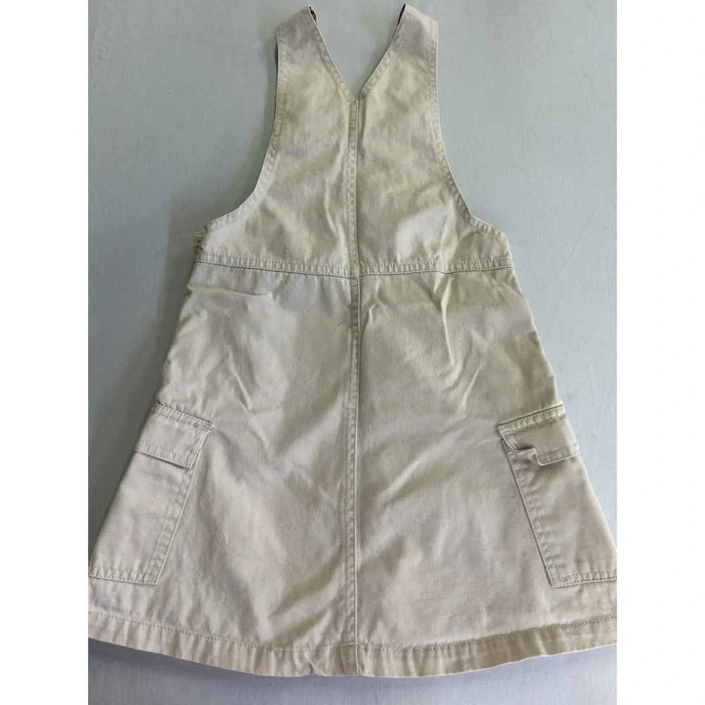Vintage Y2K Cherokee Girls Overall Jumper Dress Ivory Cargo Size Girls 5T